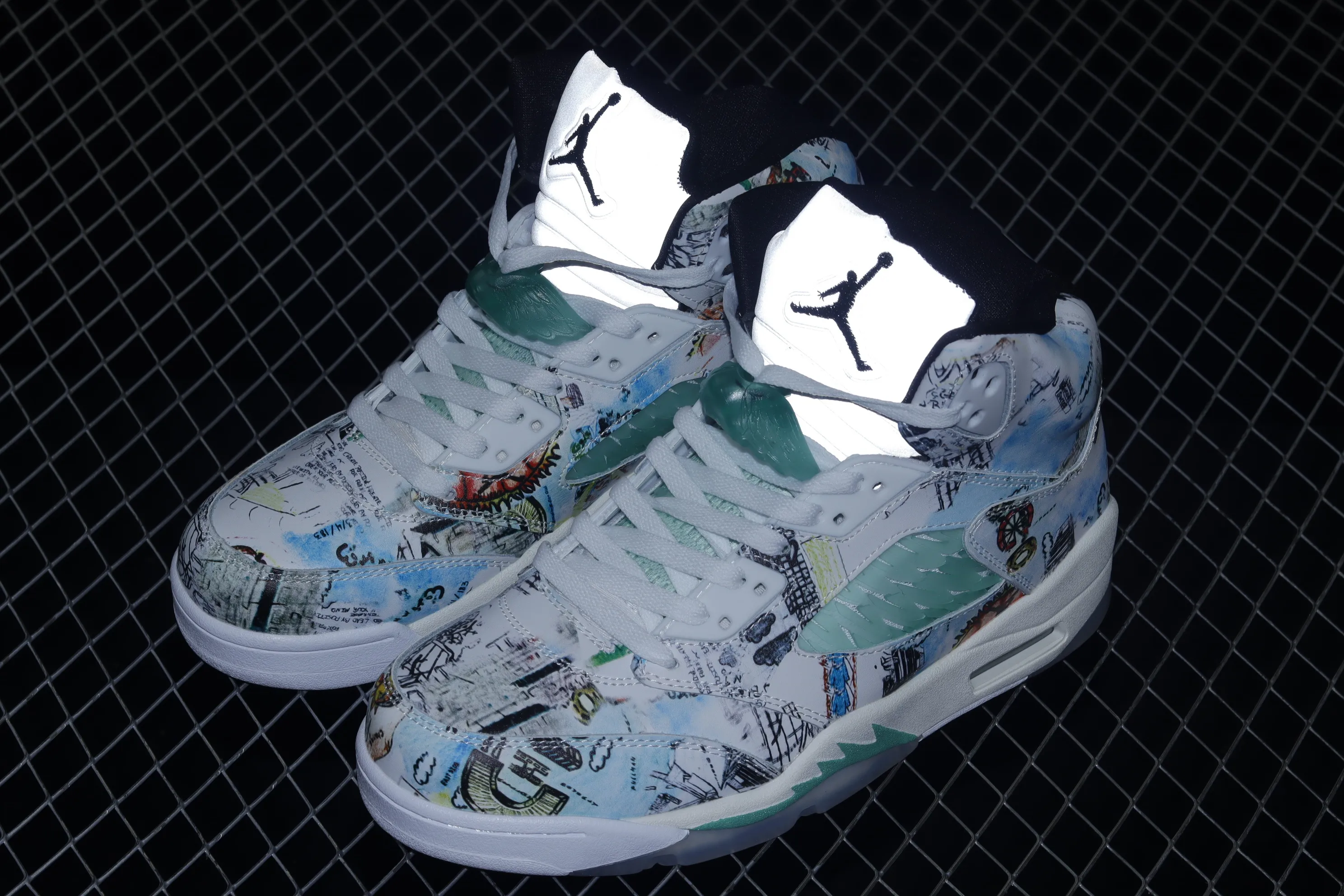 All Categories Air Jordan Jordan Series Basketball Shoes Air Jordan 5 Air Jordan 5 Retro "Wings" AJ5 Joe 5 Emerald Green Wings Graffiti 3M Luminous AV2405-900
